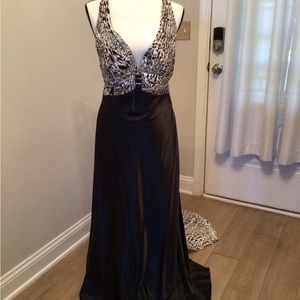 Formal evening gown with animal print